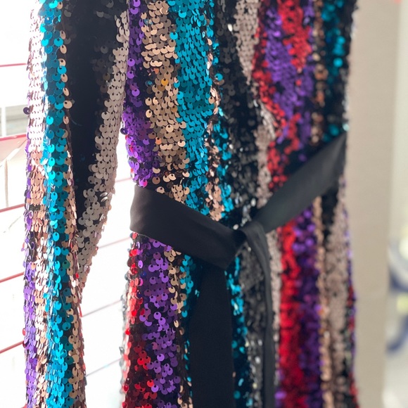 Armani Exchange Sequin sparkling one shoulder dress - Picture 6 of 13